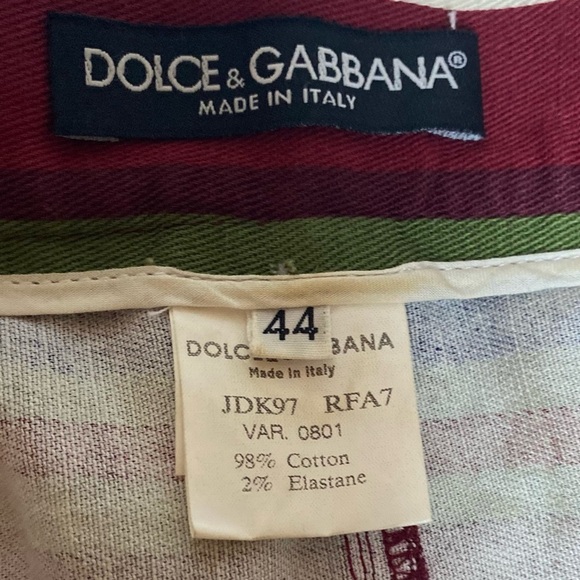 Dolce Gabbana Denim Striped Mini Skirt sz 44 Italy - Picture 4 of 6
